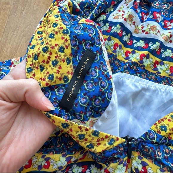 roberio sampaio Halter Mixed Paisley Print Kitschy Floral Dress, Size Medium - Picture 14 of 16